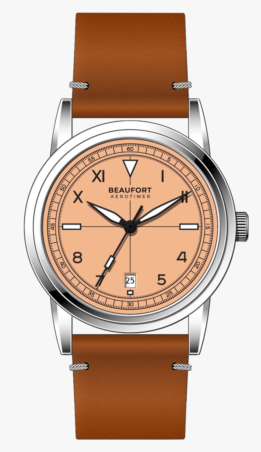 Salmon Stainless Steel Automatic Watch - Beaufort Watch, HD Png Download