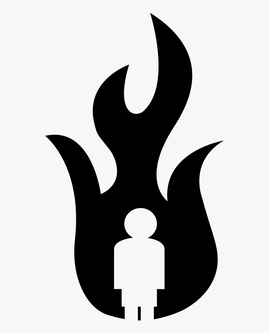Clip Art Silhouette Character Fiction - Man On Fire Icon, HD Png Download