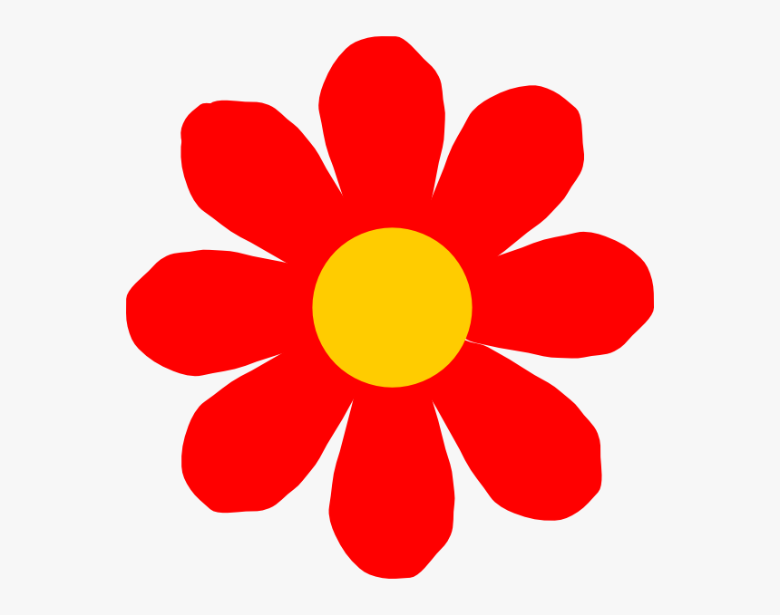 Red Flower Clip Art At Clker - Red Flower Clip Art, HD Png Download
