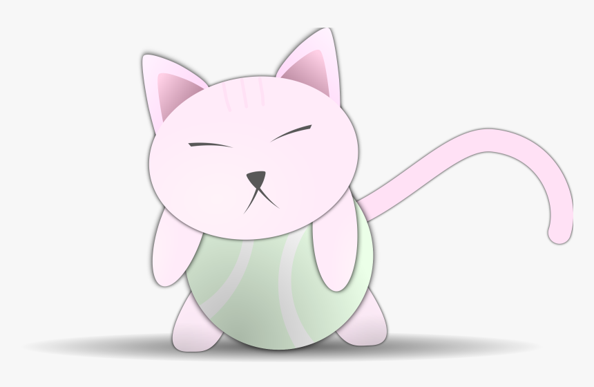 Kitty On Tennis Ball Clip Arts - Tennis Ball, HD Png Download