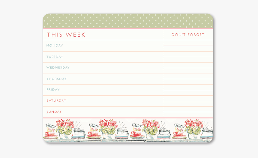 Laura Ashley Weekly Tear Off Planner 
 Title Laura - Paper, HD Png Download