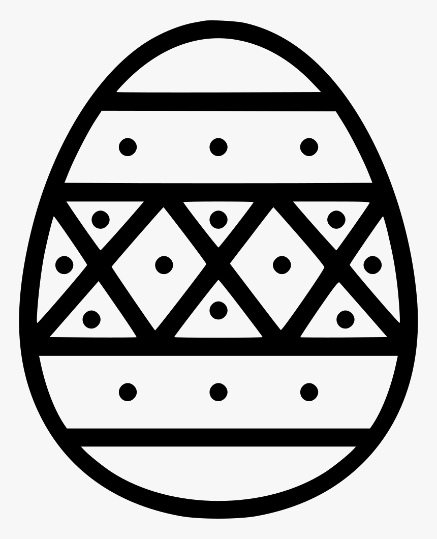 Paschal Egg Decorated Decoration Dots Stripes - Puerto Rico Png Black And White, Transparent Png