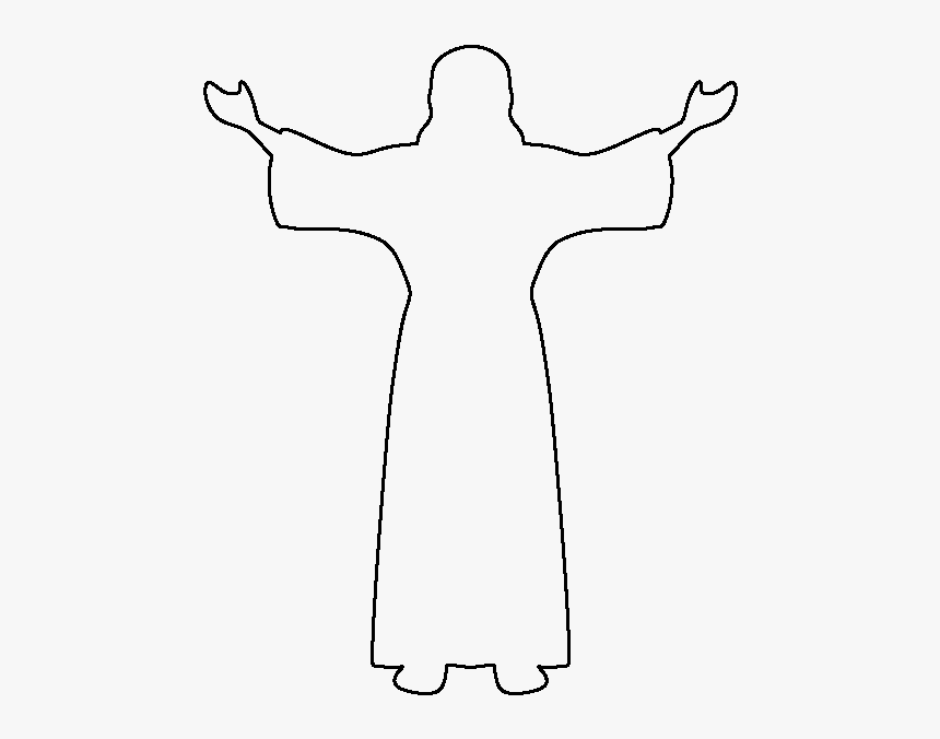 Jesus Crown Vector Black And White Stock Monochrome - Outline Of Jesus Body, HD Png Download