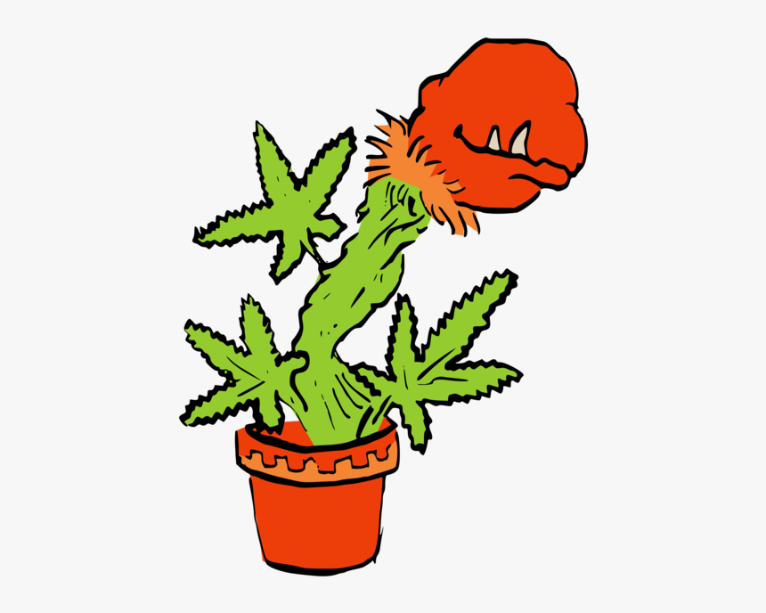 Plant,flower,leaf - Drawing Of Computer With Flower Pot, HD Png Download