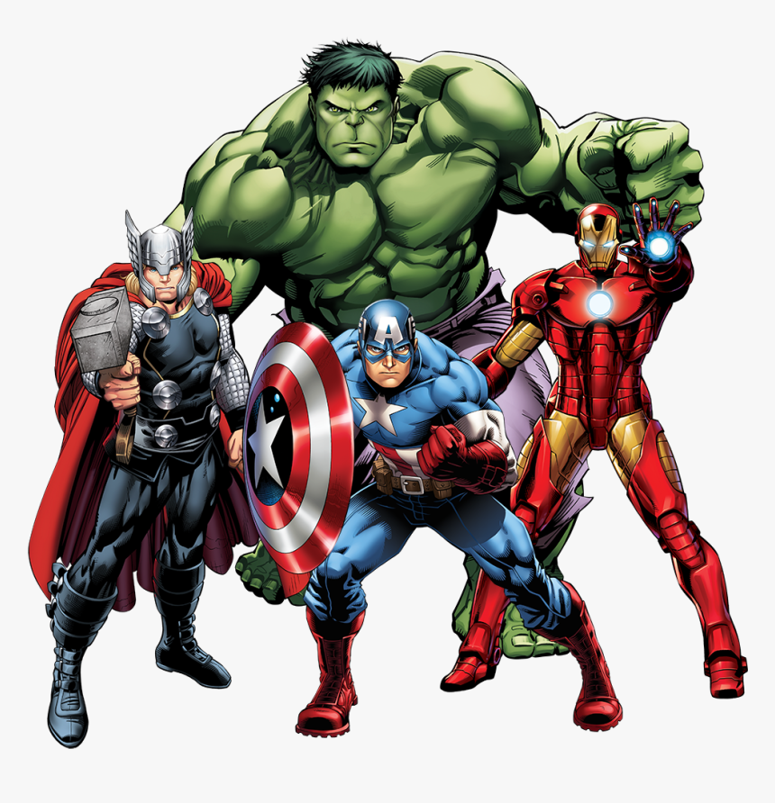 Transparent Vingadores Png - Hulk Captain America Iron Man Thor, Png Download