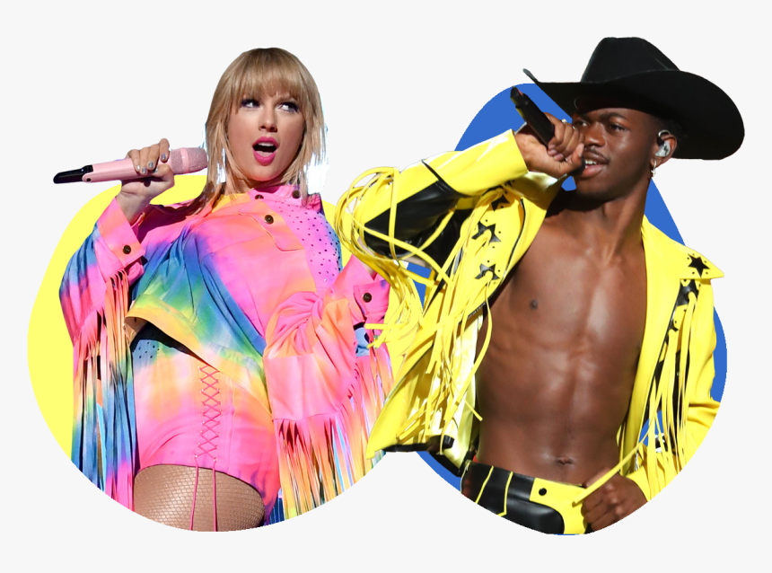 Taylor Swift And Lil Nas Collage - Taylor Swift And Lil Nas, HD Png Download