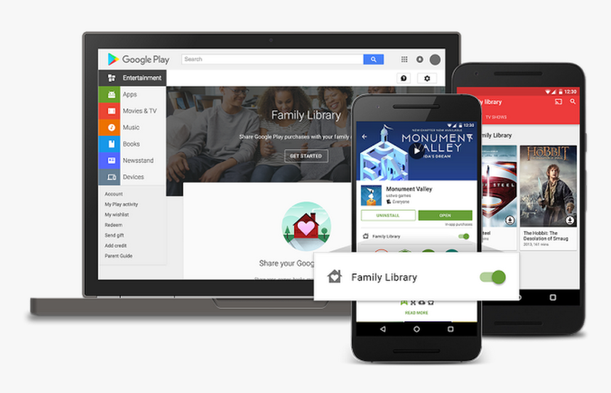 Play Family Library - Google Play Family Library, HD Png Download
