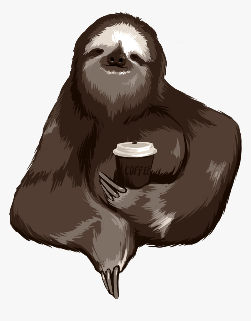 T-shirt Coffee Iphone 5s Sloth Telephone - Sloth And Coffee Art, HD Png Download
