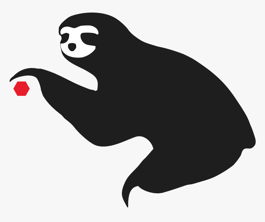 Graphic Black And White Stock Silhouette Anteater Clip - Cartoon Sloth Black And White, HD Png Download