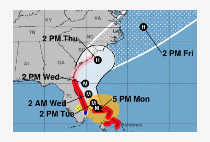 Hurricane Dorian Path Prediction, HD Png Download