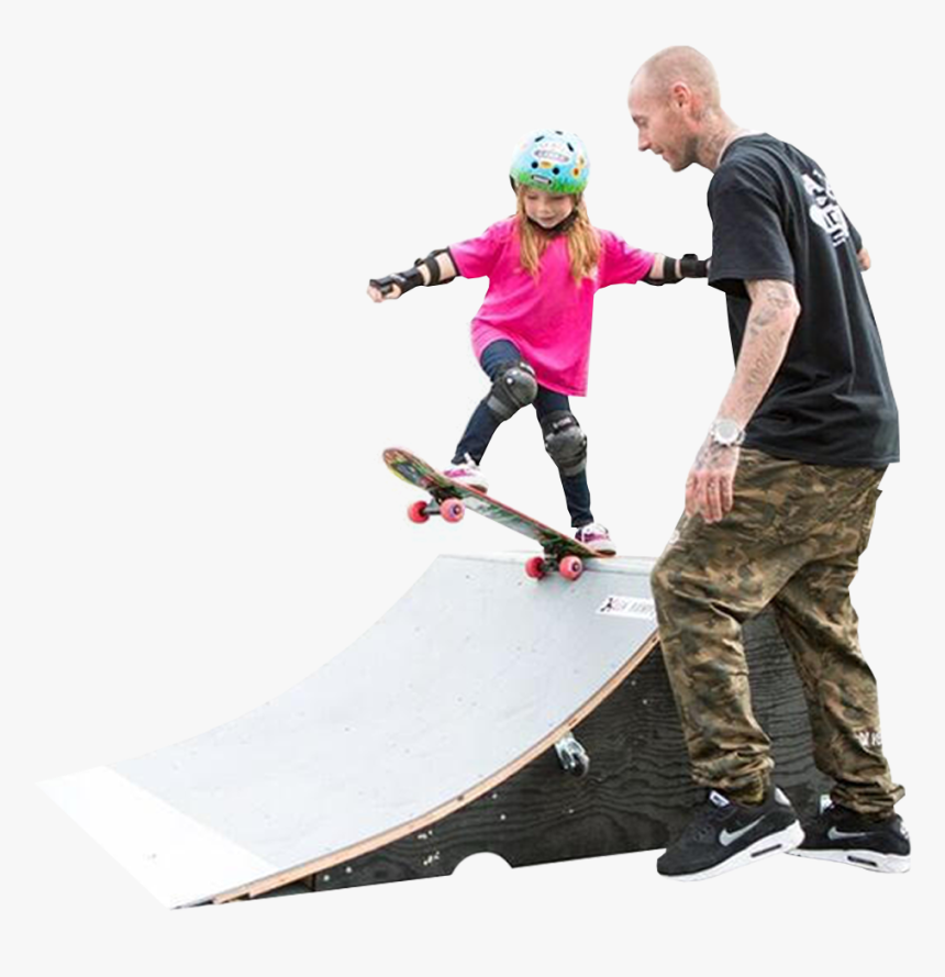 Beginner Training - Kid Skateboarding Png, Transparent Png