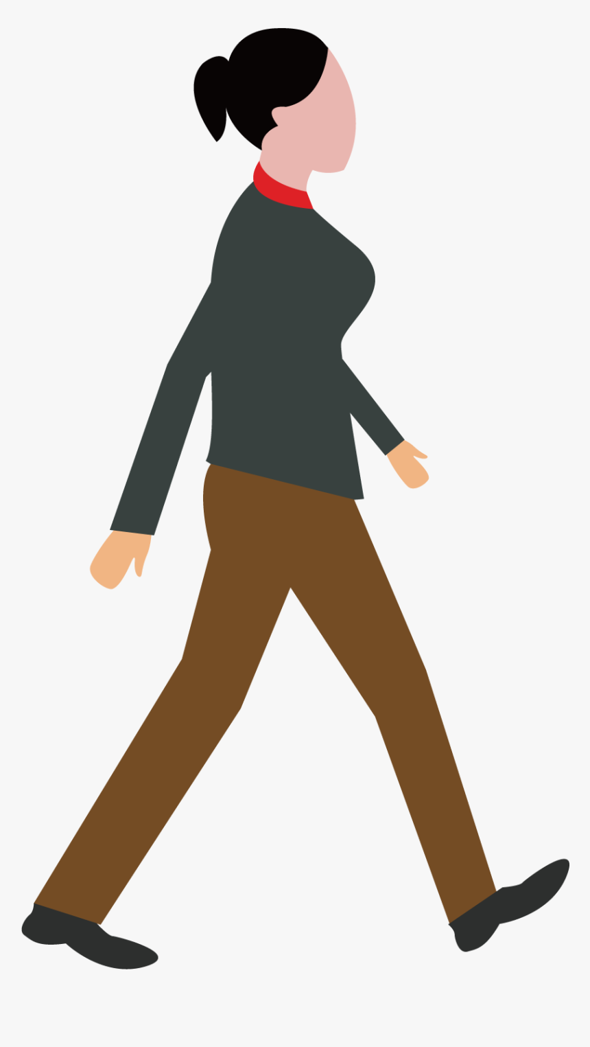 Clipart Walking Female Walking - Walk Png, Transparent Png