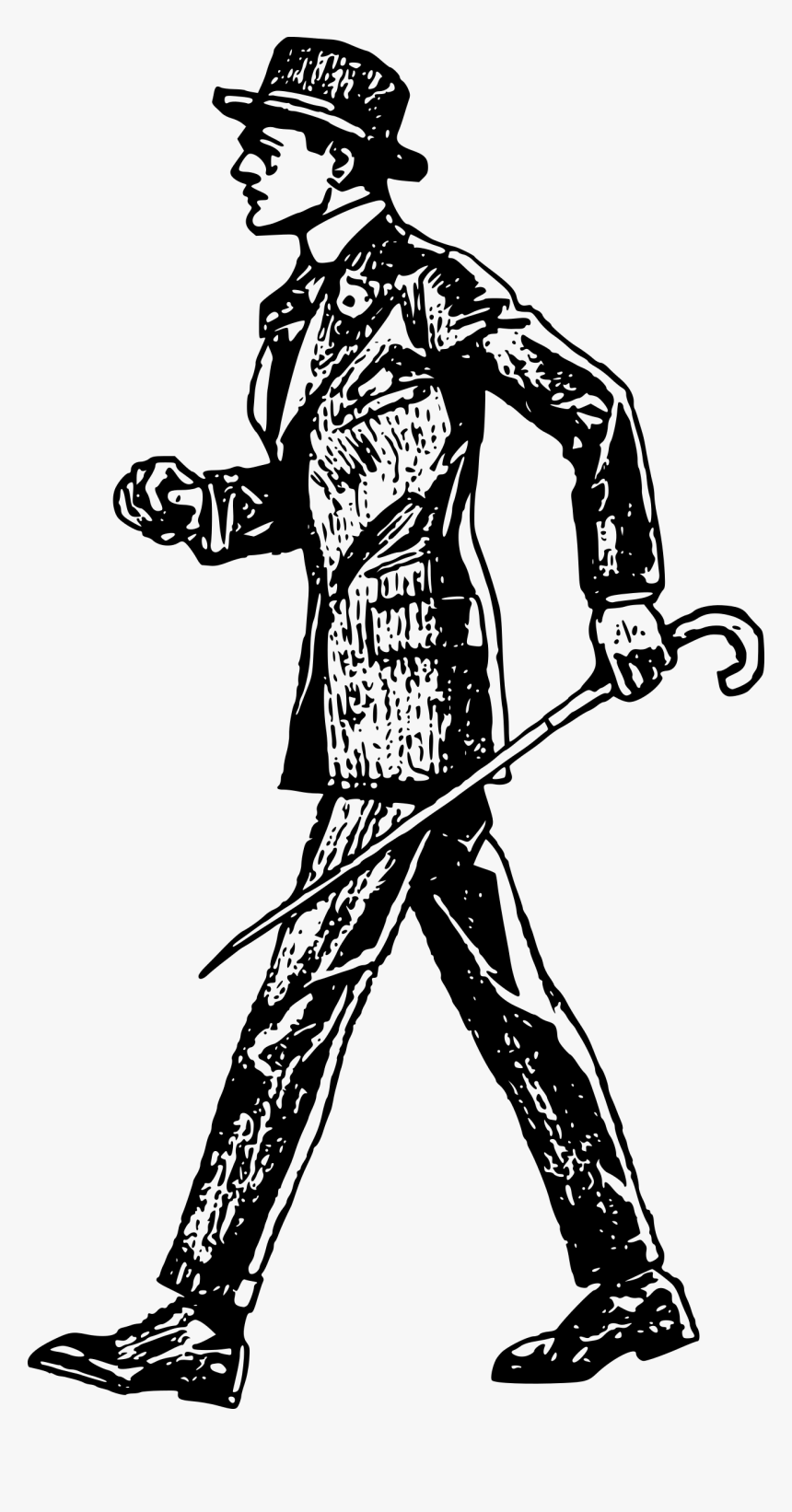 Walk Background Png Man In Suit Walking Drawing, Transparent Png