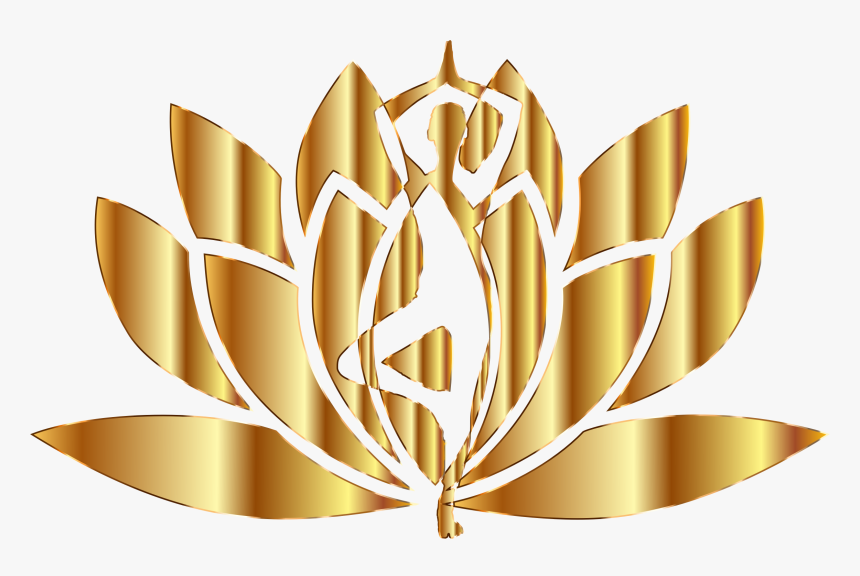 Gold Yoga Lotus No Background Clip Arts - Yoga Lotus Free Logo, HD Png Download
