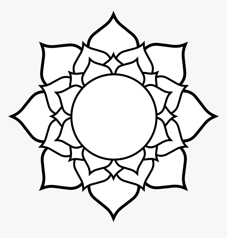 Open Lotus Flower Drawing, HD Png Download