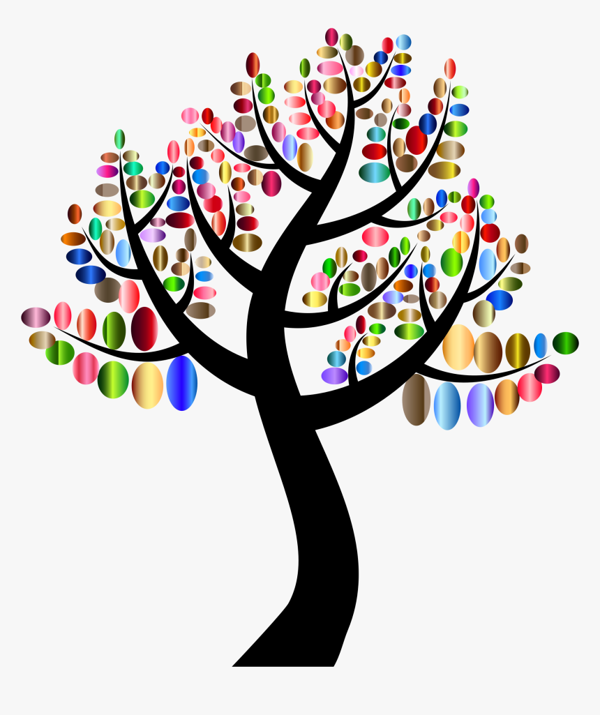 Plant,tree,branch - Tree With Colorful Leaves, HD Png Download