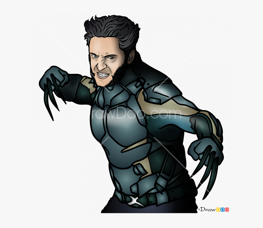 Xmen Drawing Wolverine - Wolverine Hugh Jackman Drawing, HD Png Download