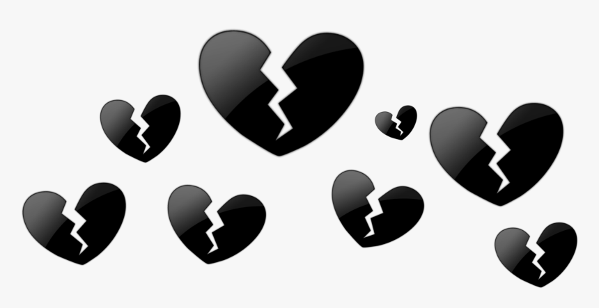 Black Broken Hearts Png, Transparent Png