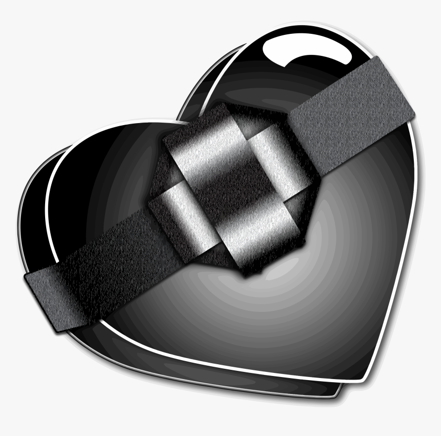 Black Heart Shaped Gift Box Clip Arts - Black Heart Shaped Box, HD Png Download
