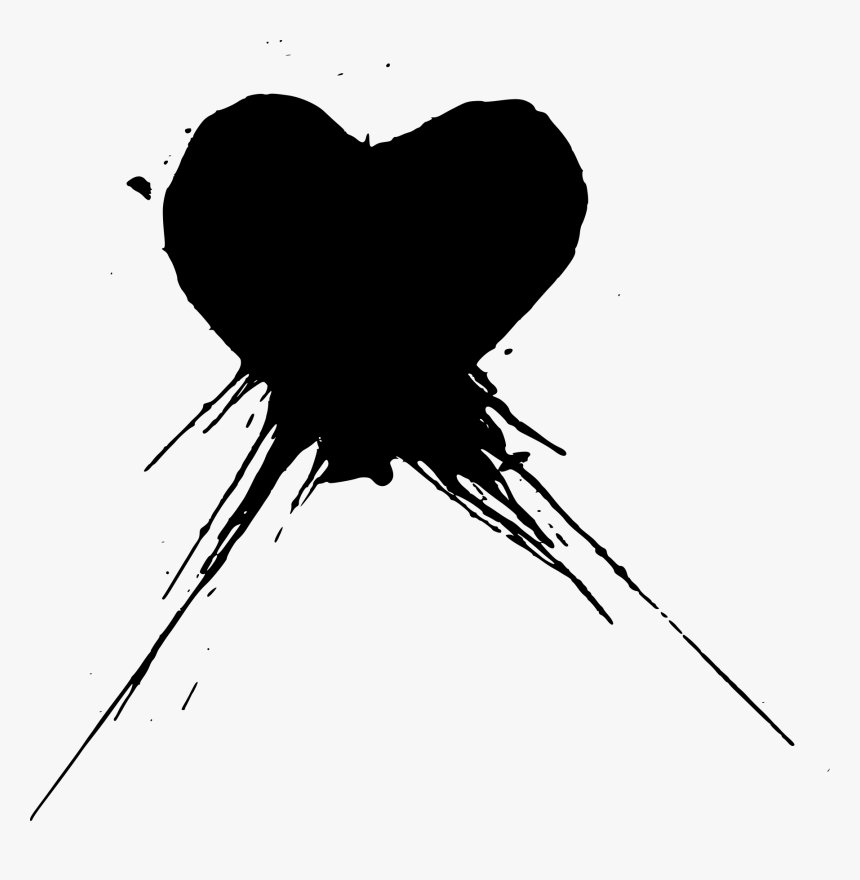 Hearts Heart Blackheart Blackhearts Paint Splatter - Heart Splatter Clipart, HD Png Download