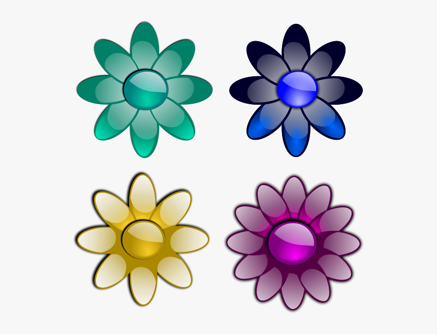 Glossy Flowers 3 Png Clip Arts - Flowers Clip Art, Transparent Png
