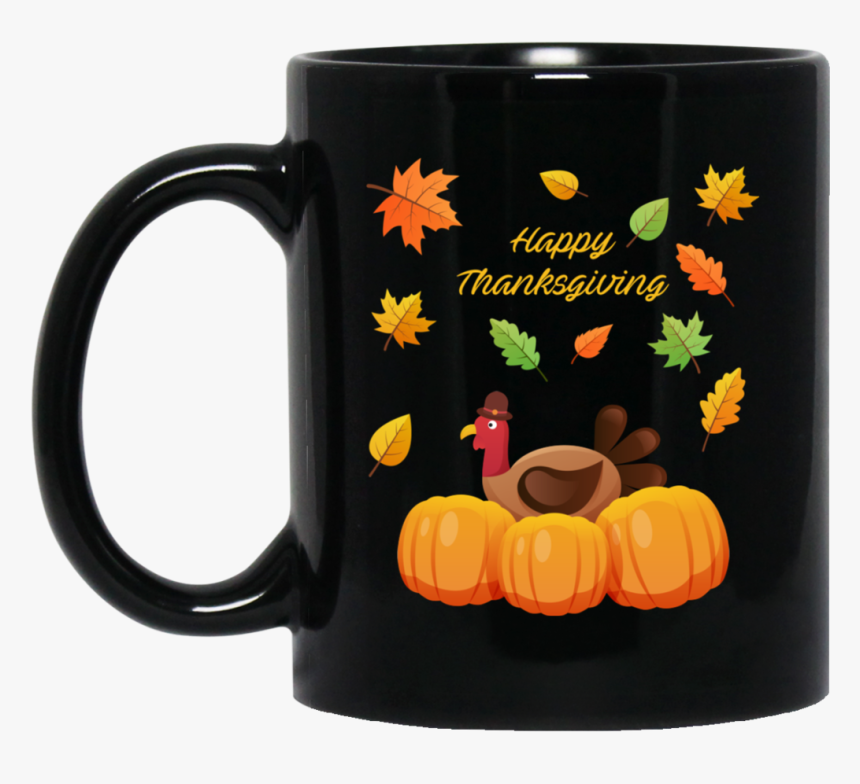 Happy Thanksgiving With Turkey And Pumpkins Mugs Bm11oz, HD Png Download