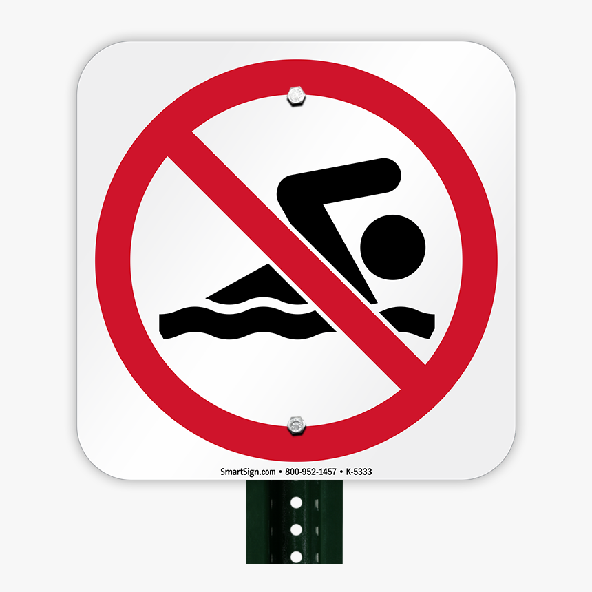 No Swimming Sign Png, Transparent Png