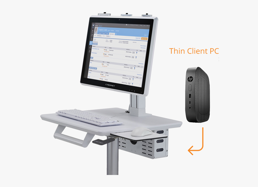 Battery Powered Medical Monitor On Cart, HD Png Download