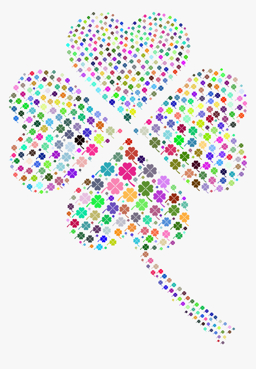 Prismatic Four Leaf Clover Fractal No Background Clip - Background Four Clover, HD Png Download