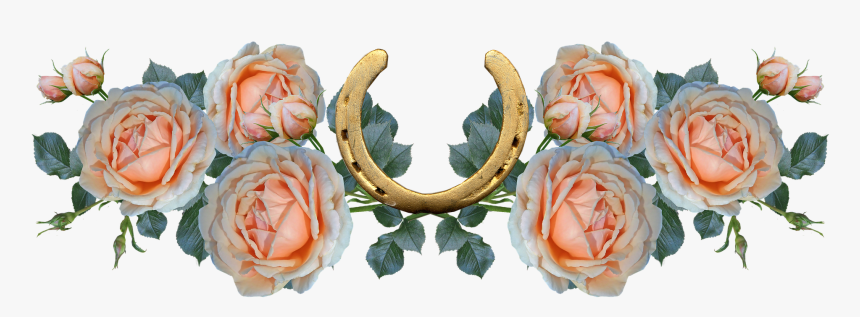 Flowers, Roses, Good Luck, Horseshoe, Arrangement - Imagenes De Herraduras Con Flores, HD Png Download