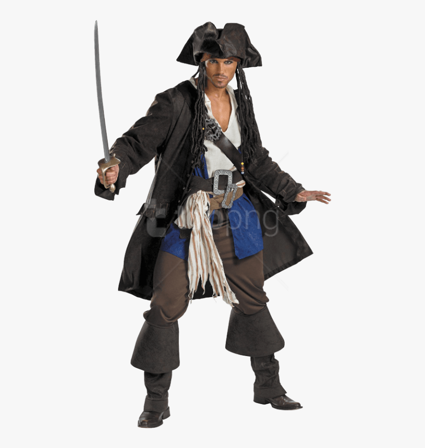 Captain Jack Sparrow Adult Costume, HD Png Download