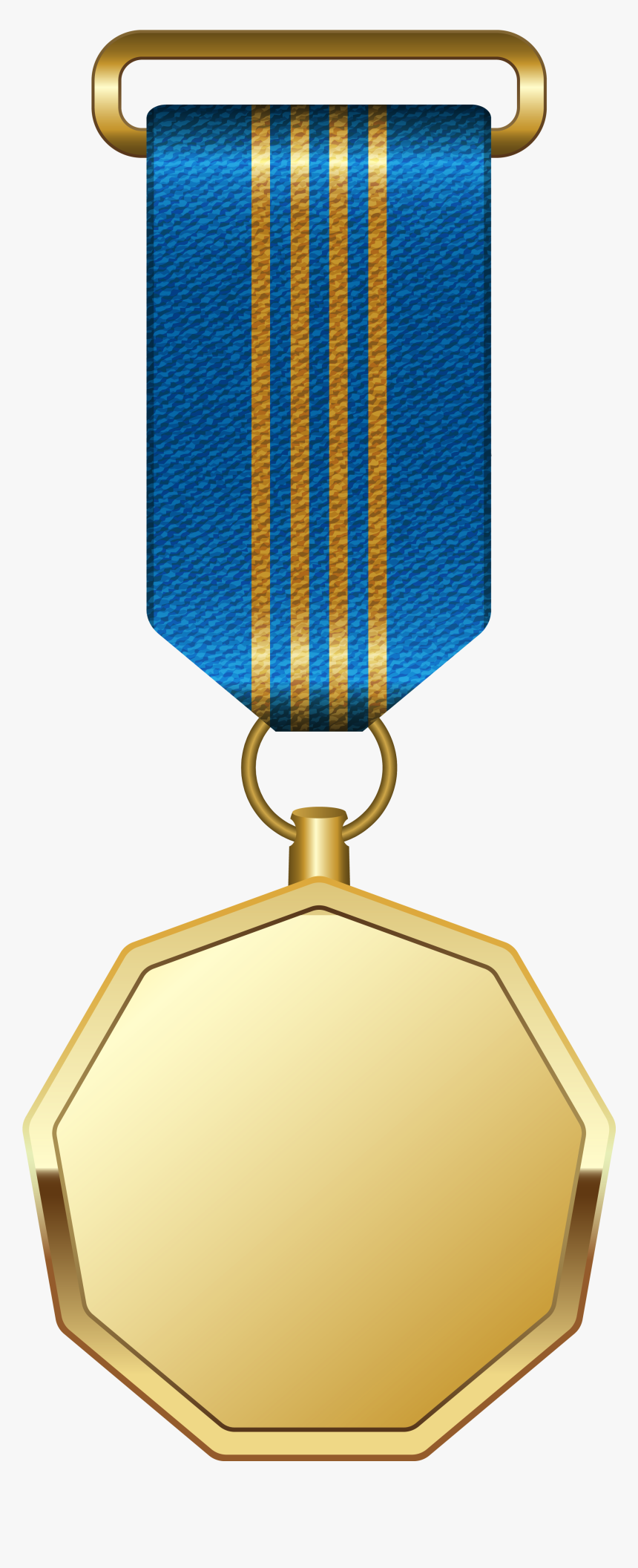 Gold Medal With Blue Ribbon Png Clipart Picture, Transparent Png
