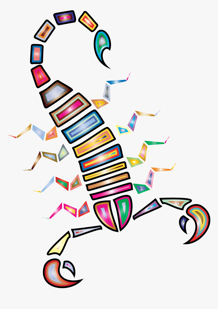Colorful Abstract Tribal Scorpion Clip Arts - Scorpion Color Png, Transparent Png