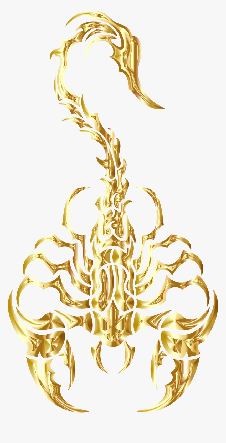 Sleek Tribal Scorpion Gold Clip Arts - Scorpion Gold, HD Png Download