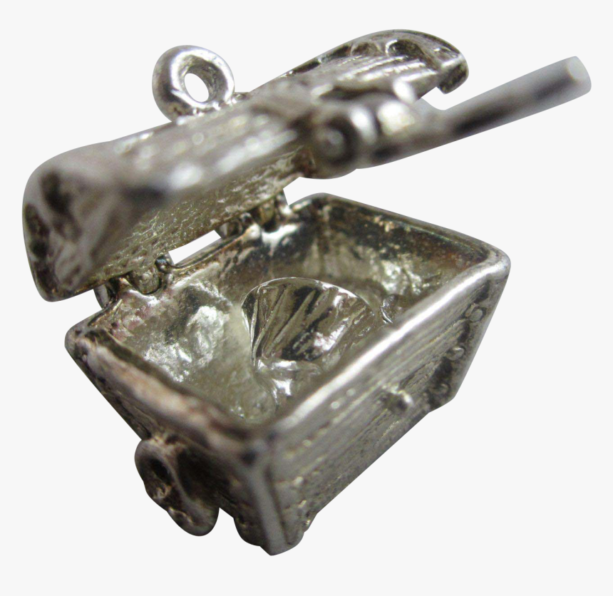 Silver Treasure Chest Clipart - Pendant, HD Png Download