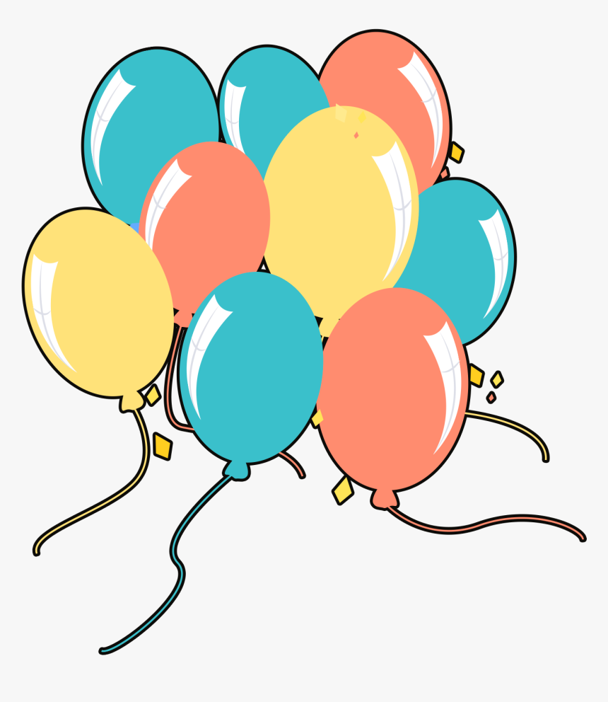 Transparent Balloon Bouquets Clipart - Balloon, HD Png Download