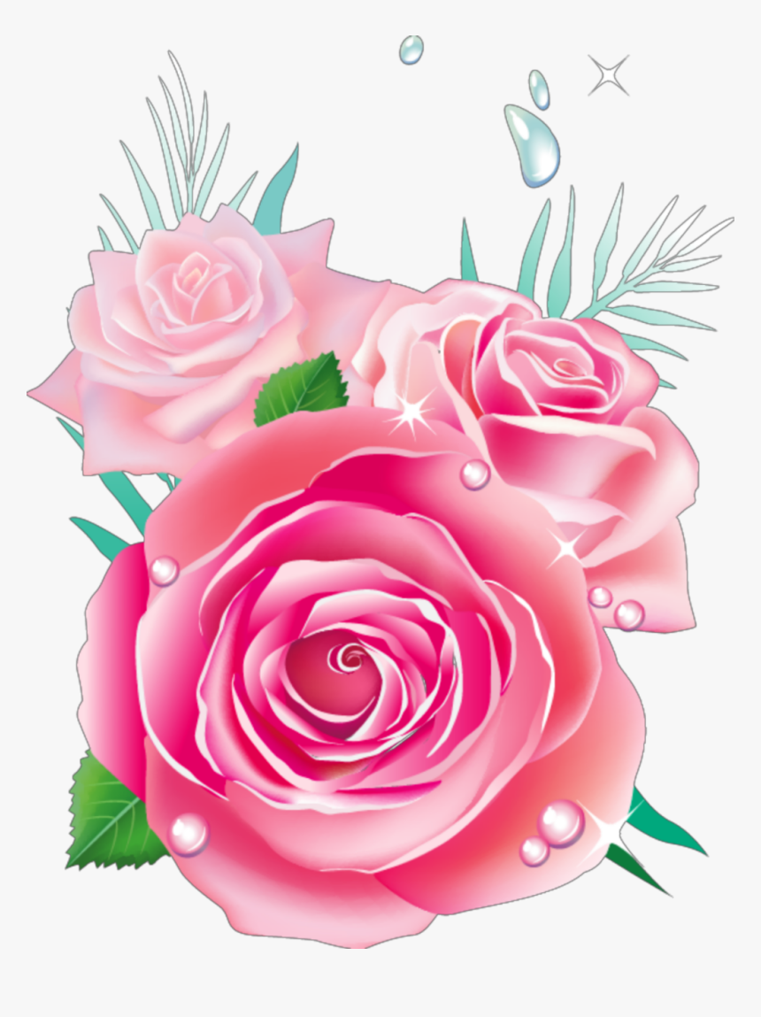 Transparent Watercolor Roses Png - ดอก กุหลาบ สีชมพู Png, Png Download