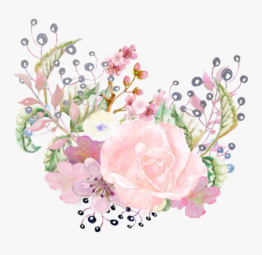 Transparent Painted Flowers Png - Portable Network Graphics, Png Download