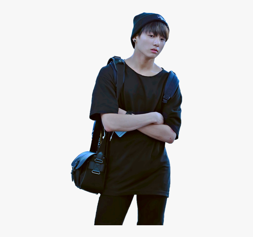 Blue,neck,fashion - Bts Jungkook In Black, HD Png Download