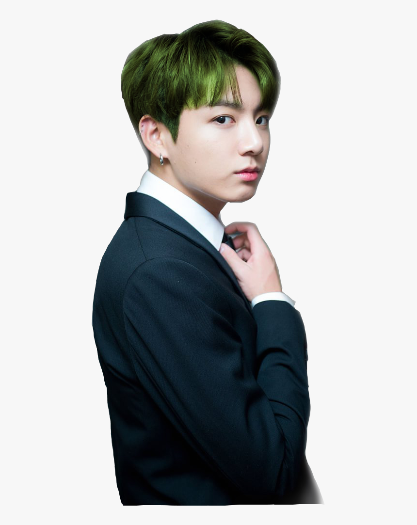 Bts Jeon Jungkook Green Hair Sticker 💚🖤 Tags, HD Png Download