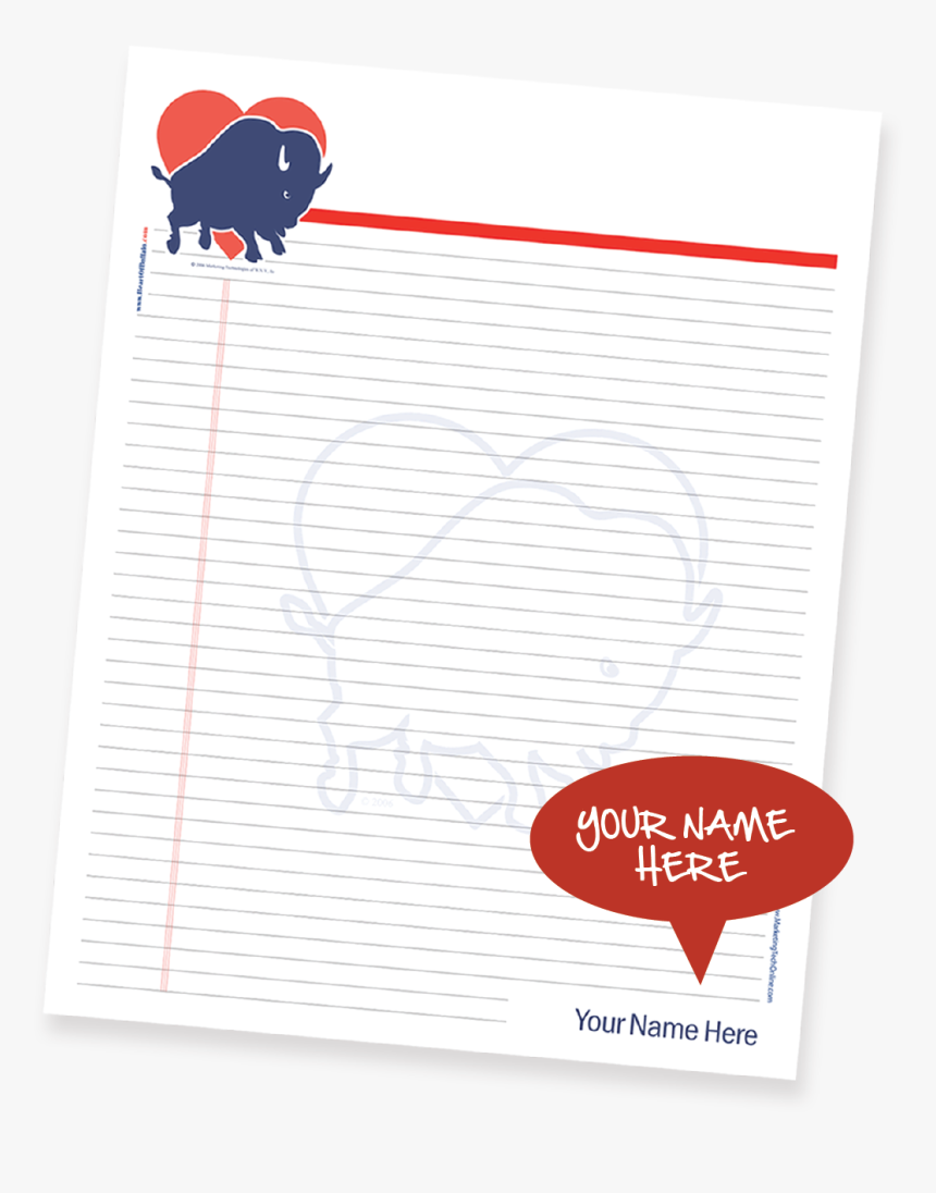 Buffalo-themed Notepad With Your Name In The Bottom - Illustration, HD Png Download