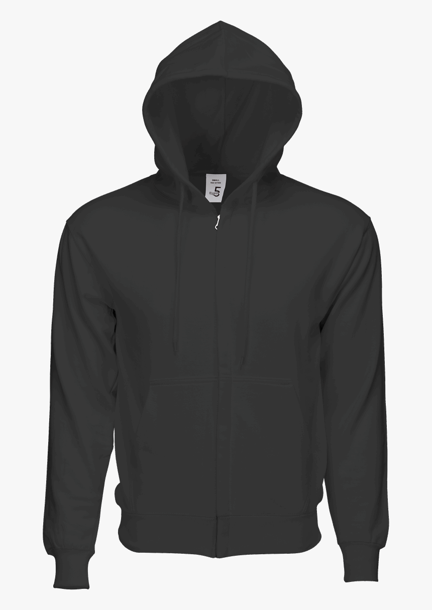 Fleece Zipper Charcoal - Fruity Of The Loom Felpa Nera Cappuccio, HD Png Download