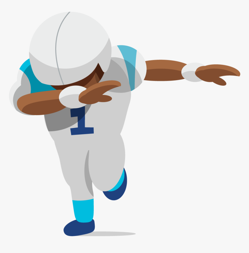 Dabbing Emoji Transparent - Football Player Dabbing Cartoon, HD Png Download