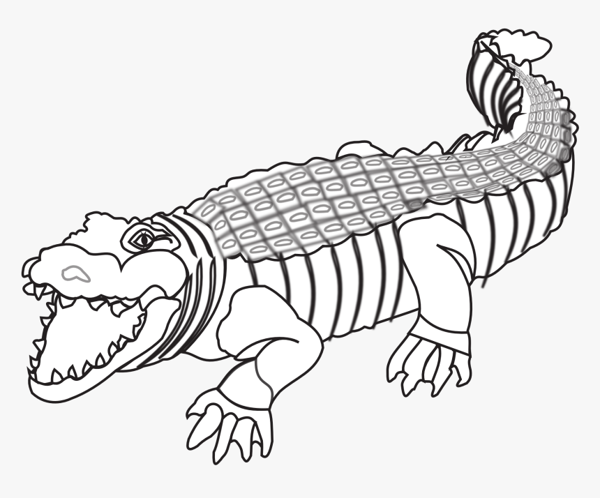 Crocodile Black And White Png, Transparent Png