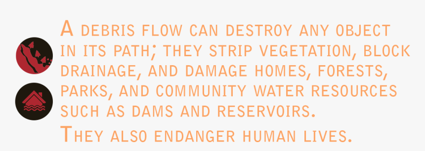 A Debris Flow Can Destroy Any Object In Its Path - Amber, HD Png Download