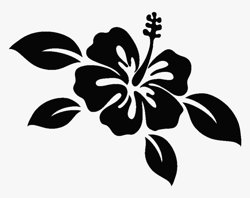 Hibiscus Sticker Ornamental Plant Polyvinyl Chloride - Feuille D Hibiscus Dessin, HD Png Download