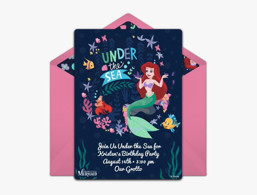 Little Mermaid Under The Sea Party Invitations, HD Png Download