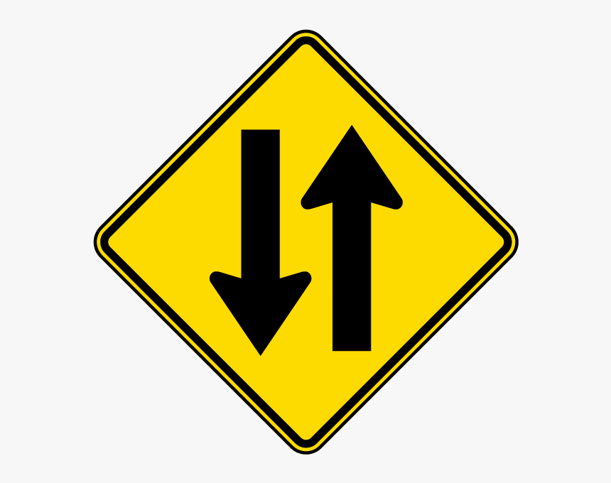 2 Lane Traffic Sign, HD Png Download