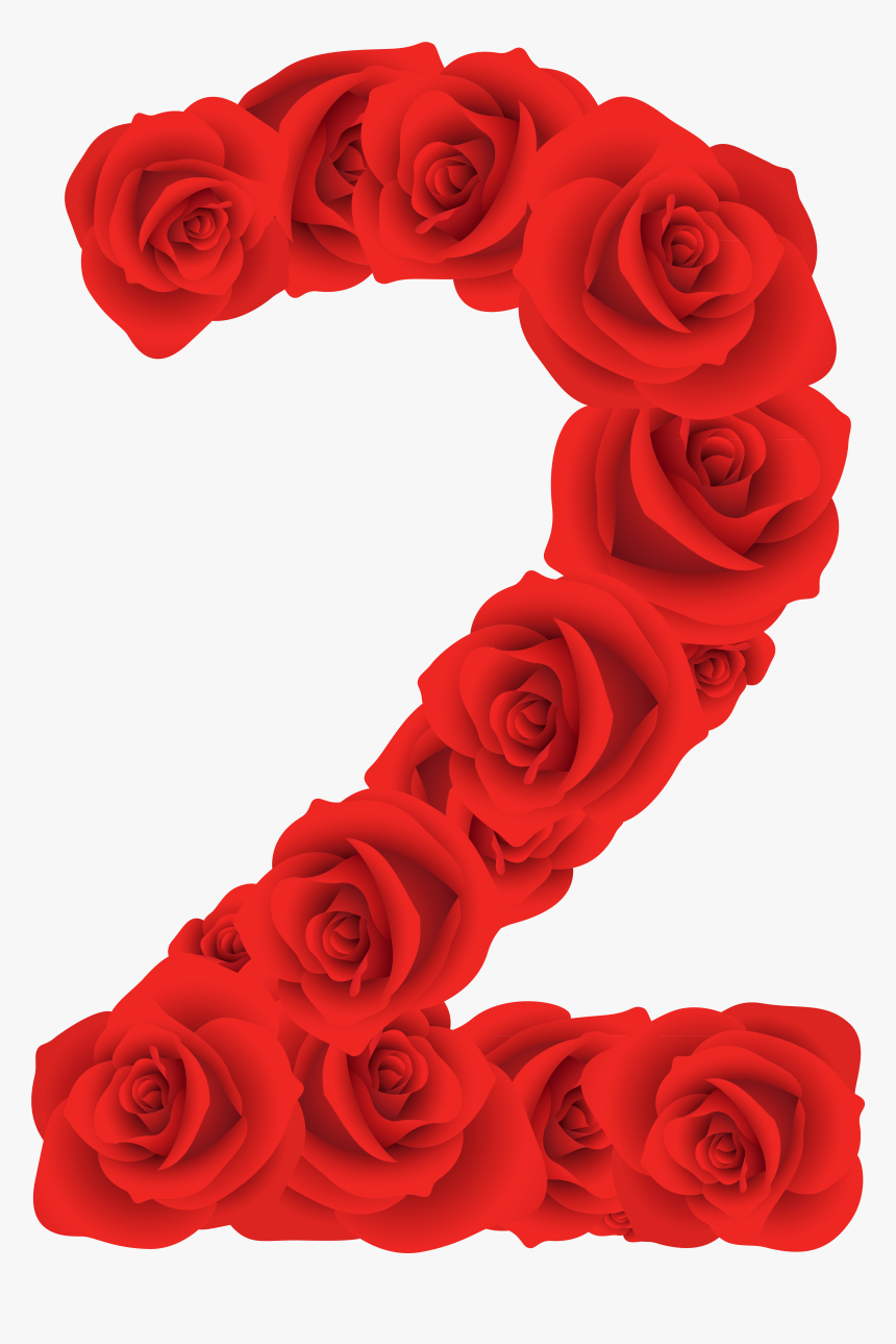 Red Roses Number Two Png Clipart Image - Rose Number Png, Transparent Png