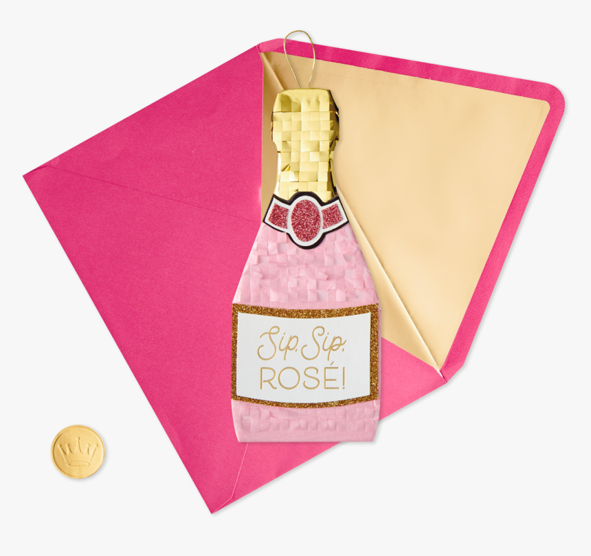 Champagne Bottle Piñata Birthday Card - Bridal Shower, HD Png Download